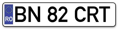 Placuta inmatriculare numar auto  BN-82-CRT, BN 82 CRT, BN82CRT