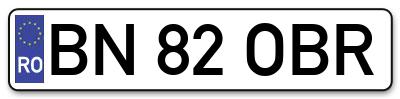 Placuta inmatriculare numar auto  BN-82-OBR, BN 82 OBR, BN82OBR