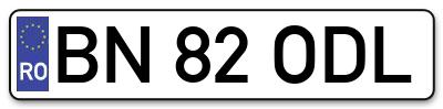 Placuta inmatriculare numar auto  BN-82-ODL, BN 82 ODL, BN82ODL