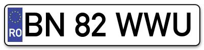 Placuta inmatriculare numar auto  BN-82-WWU, BN 82 WWU, BN82WWU