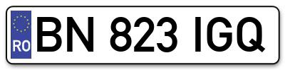 Placuta inmatriculare numar auto  BN-823-IGQ, BN 823 IGQ, BN823IGQ