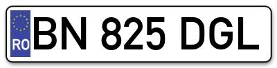 Placuta inmatriculare numar auto  BN-825-DGL, BN 825 DGL, BN825DGL
