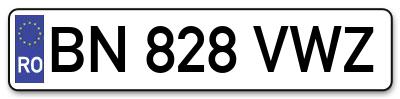Placuta inmatriculare numar auto  BN-828-VWZ, BN 828 VWZ, BN828VWZ
