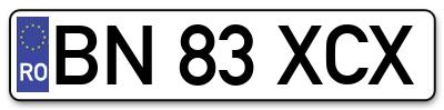 Placuta inmatriculare numar auto  BN-83-XCX, BN 83 XCX, BN83XCX