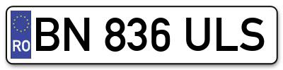 Placuta inmatriculare numar auto  BN-836-ULS, BN 836 ULS, BN836ULS