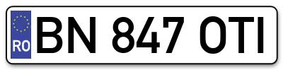 Placuta inmatriculare numar auto  BN-847-OTI, BN 847 OTI, BN847OTI
