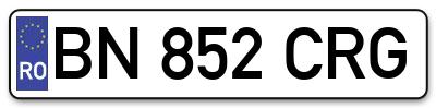 Placuta inmatriculare numar auto  BN-852-CRG, BN 852 CRG, BN852CRG