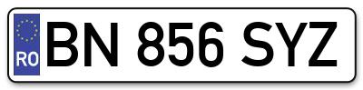 Placuta inmatriculare numar auto  BN-856-SYZ, BN 856 SYZ, BN856SYZ