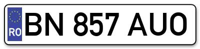 Placuta inmatriculare numar auto  BN-857-AUO, BN 857 AUO, BN857AUO