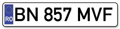 Placuta inmatriculare numar auto  BN-857-MVF, BN 857 MVF, BN857MVF