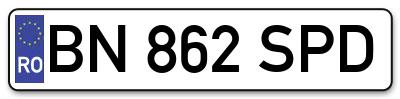 Placuta inmatriculare numar auto  BN-862-SPD, BN 862 SPD, BN862SPD