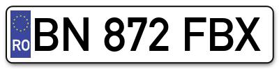 Placuta inmatriculare numar auto  BN-872-FBX, BN 872 FBX, BN872FBX