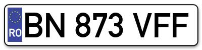 Placuta inmatriculare numar auto  BN-873-VFF, BN 873 VFF, BN873VFF