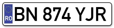 Placuta inmatriculare numar auto  BN-874-YJR, BN 874 YJR, BN874YJR