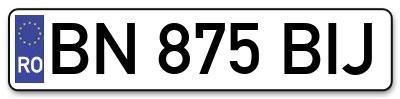 Placuta inmatriculare numar auto  BN-875-BIJ, BN 875 BIJ, BN875BIJ
