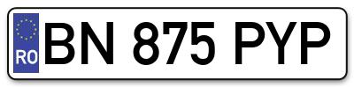 Placuta inmatriculare numar auto  BN-875-PYP, BN 875 PYP, BN875PYP