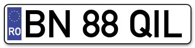 Placuta inmatriculare numar auto  BN-88-QIL, BN 88 QIL, BN88QIL