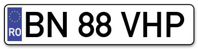 Placuta inmatriculare numar auto  BN-88-VHP, BN 88 VHP, BN88VHP