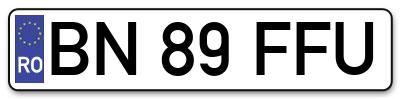 Placuta inmatriculare numar auto  BN-89-FFU, BN 89 FFU, BN89FFU