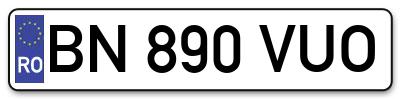 Placuta inmatriculare numar auto  BN-890-VUO, BN 890 VUO, BN890VUO