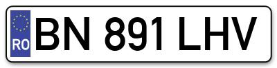 Placuta inmatriculare numar auto  BN-891-LHV, BN 891 LHV, BN891LHV