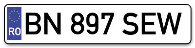 Placuta inmatriculare numar auto  BN-897-SEW, BN 897 SEW, BN897SEW