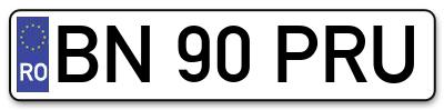 Placuta inmatriculare numar auto  BN-90-PRU, BN 90 PRU, BN90PRU