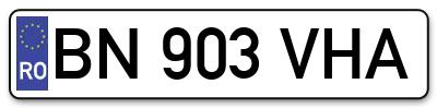 Placuta inmatriculare numar auto  BN-903-VHA, BN 903 VHA, BN903VHA