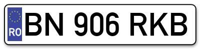 Placuta inmatriculare numar auto  BN-906-RKB, BN 906 RKB, BN906RKB