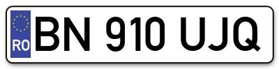 Placuta inmatriculare numar auto  BN-910-UJQ, BN 910 UJQ, BN910UJQ