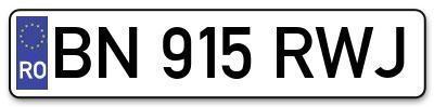 Placuta inmatriculare numar auto  BN-915-RWJ, BN 915 RWJ, BN915RWJ