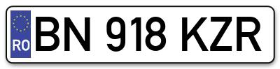 Placuta inmatriculare numar auto  BN-918-KZR, BN 918 KZR, BN918KZR