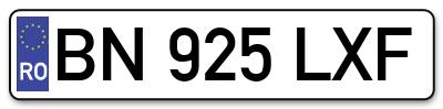 Placuta inmatriculare numar auto  BN-925-LXF, BN 925 LXF, BN925LXF