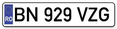 Placuta inmatriculare numar auto  BN-929-VZG, BN 929 VZG, BN929VZG