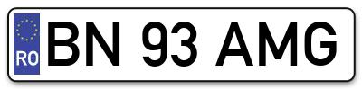 Placuta inmatriculare numar auto  BN-93-AMG, BN 93 AMG, BN93AMG