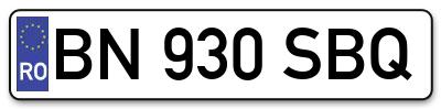 Placuta inmatriculare numar auto  BN-930-SBQ, BN 930 SBQ, BN930SBQ