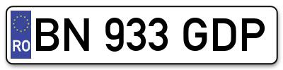 Placuta inmatriculare numar auto  BN-933-GDP, BN 933 GDP, BN933GDP