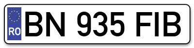 Placuta inmatriculare numar auto  BN-935-FIB, BN 935 FIB, BN935FIB