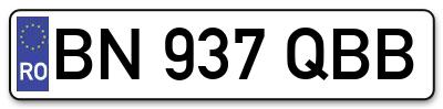 Placuta inmatriculare numar auto  BN-937-QBB, BN 937 QBB, BN937QBB