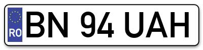 Placuta inmatriculare numar auto  BN-94-UAH, BN 94 UAH, BN94UAH
