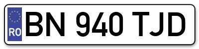 Placuta inmatriculare numar auto  BN-940-TJD, BN 940 TJD, BN940TJD