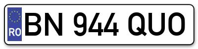 Placuta inmatriculare numar auto  BN-944-QUO, BN 944 QUO, BN944QUO