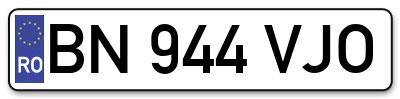 Placuta inmatriculare numar auto  BN-944-VJO, BN 944 VJO, BN944VJO