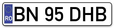 Placuta inmatriculare numar auto  BN-95-DHB, BN 95 DHB, BN95DHB