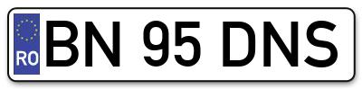 Placuta inmatriculare numar auto  BN-95-DNS, BN 95 DNS, BN95DNS
