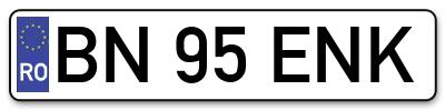 Placuta inmatriculare numar auto  BN-95-ENK, BN 95 ENK, BN95ENK