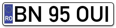 Placuta inmatriculare numar auto  BN-95-OUI, BN 95 OUI, BN95OUI