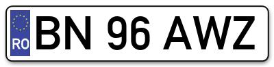 Placuta inmatriculare numar auto  BN-96-AWZ, BN 96 AWZ, BN96AWZ
