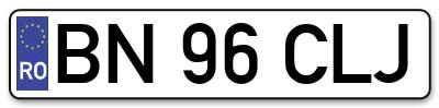 Placuta inmatriculare numar auto  BN-96-CLJ, BN 96 CLJ, BN96CLJ