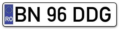 Placuta inmatriculare numar auto  BN-96-DDG, BN 96 DDG, BN96DDG